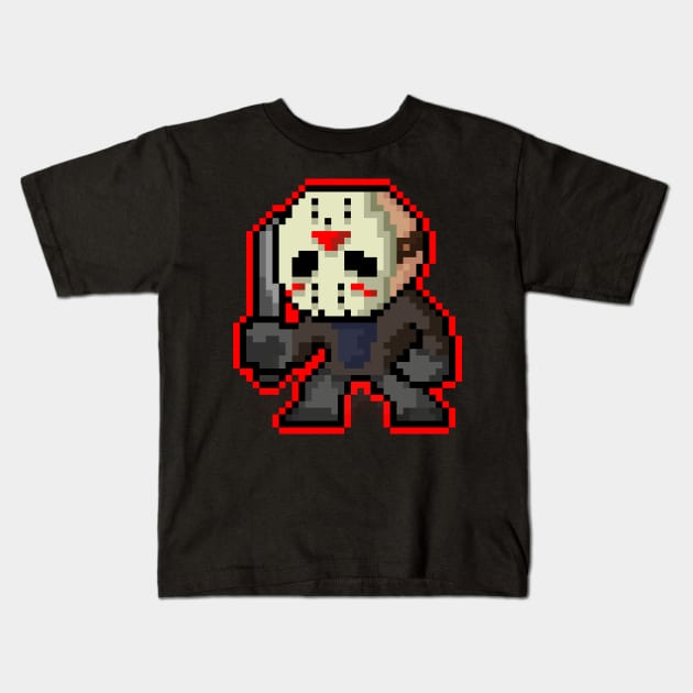 Pixel Jason Kids T-Shirt by RetroPixelWorld